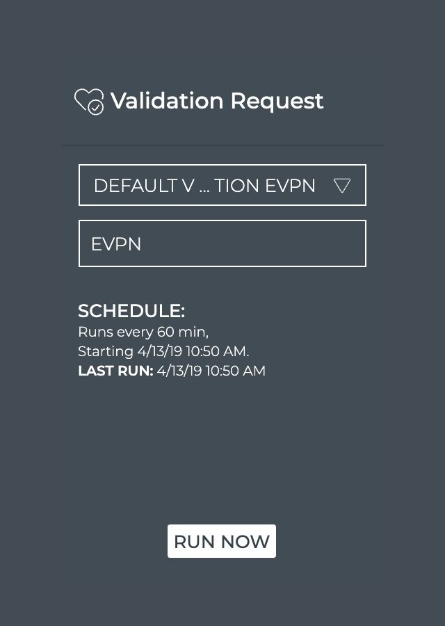 NetQ GUI screenshot validation request